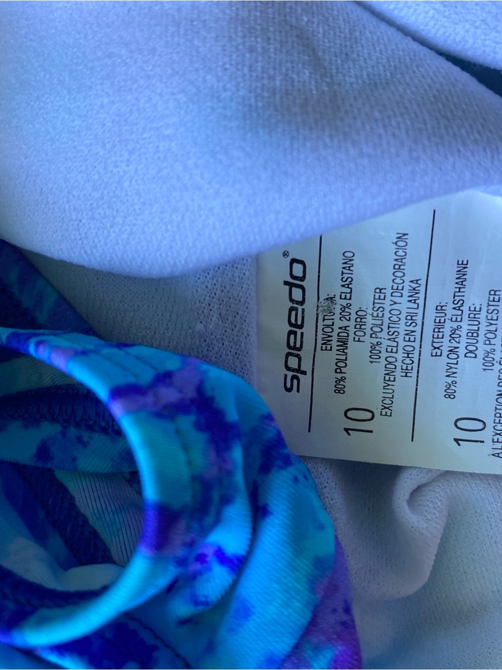 Speedo Women's One-Piece Swimsuit in Blue and Purple Print - Picture 2 of 5